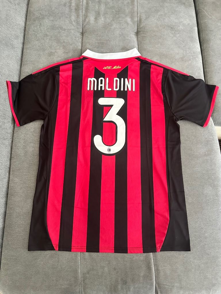 Maldini 3 AC Milan football jersey size XL adidas t-shirt 2007-2008 home kit retro vintage