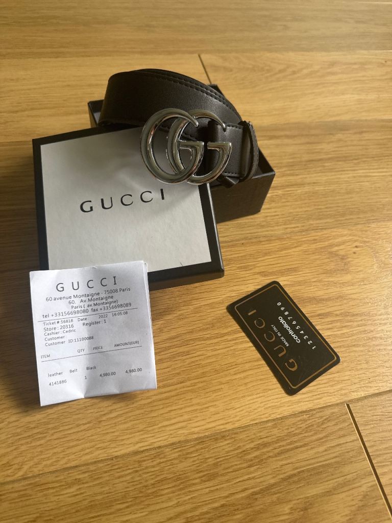 Gucci GG Marmont Black Leather Belt – As New Condition