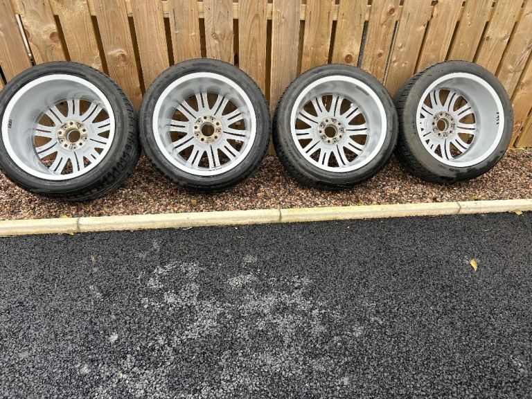 BMW E46 OEM M3 alloys wheels new Bridgestone tyres