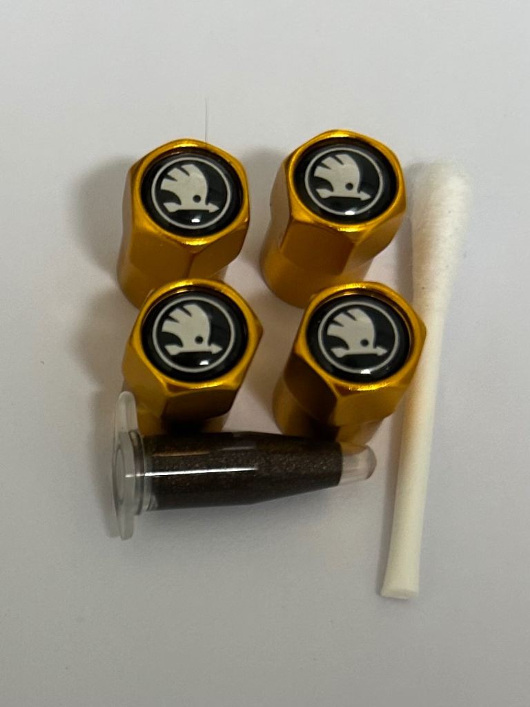Skoda Tyre valve caps with grease 