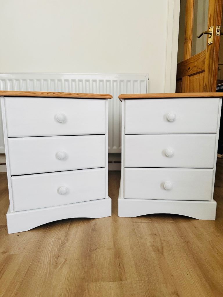 Pair Bedside Tables chest of drawers