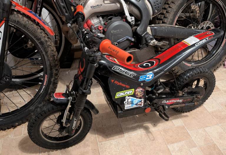 Oset 12.5 kids trials bike.  Motorbike , trials riding