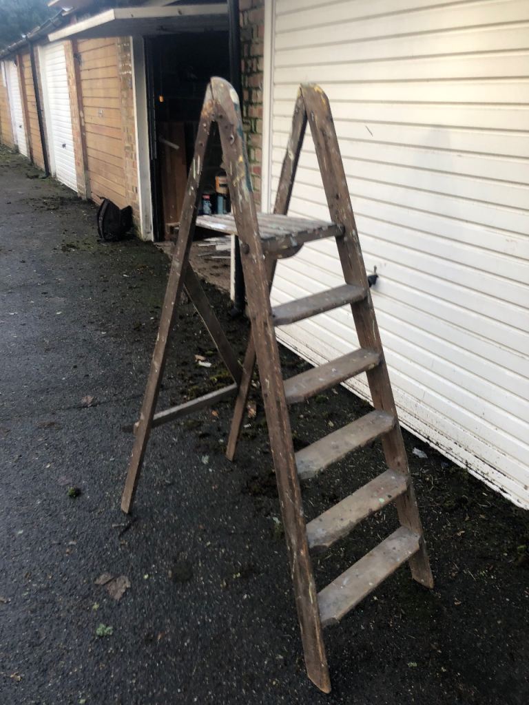 Vintage wooden step ladders