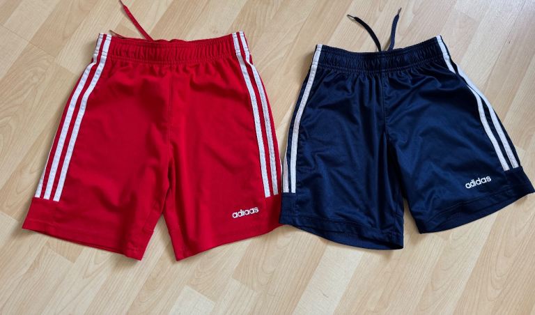 2 pairs of boys Adidas sports shorts age 11-12 years 