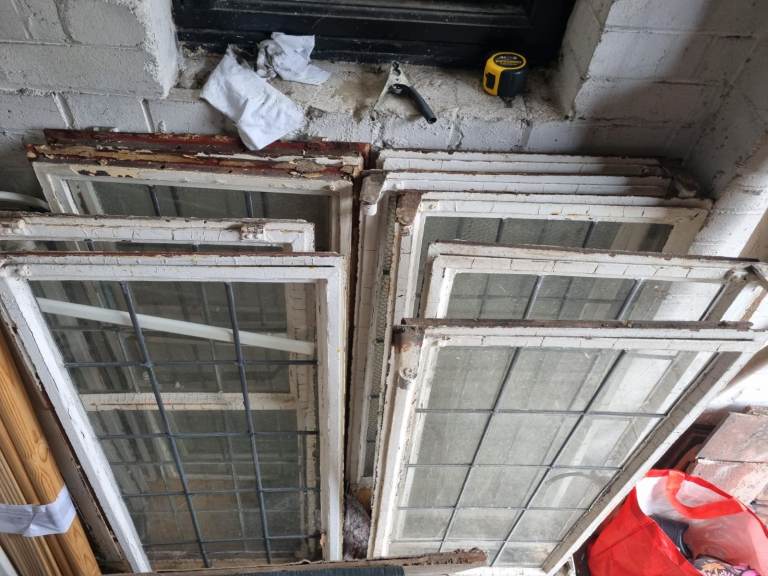 13 antique reclaimed crittall windows 1930s varying sizes