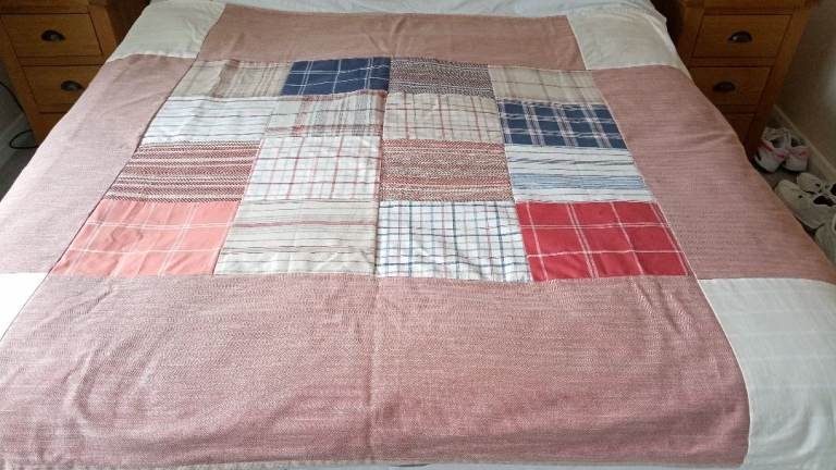 home made patchwork bedspread