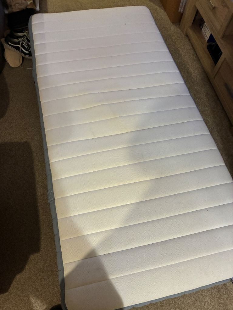 IKEA Single Mattress – Fair Condition, Grey/White