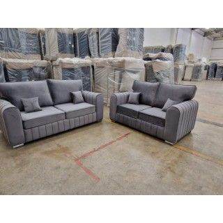 📞 LUXURY STYLISH BRAND NEW LILY PANEL LINE SOFA CORNER & 3+2 SEATER REAL LEATHER BOOK NOW