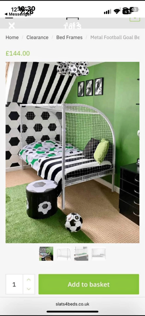 Standard single football bed 