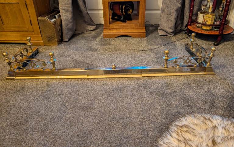 Vintage Brass fireplace fender surround 