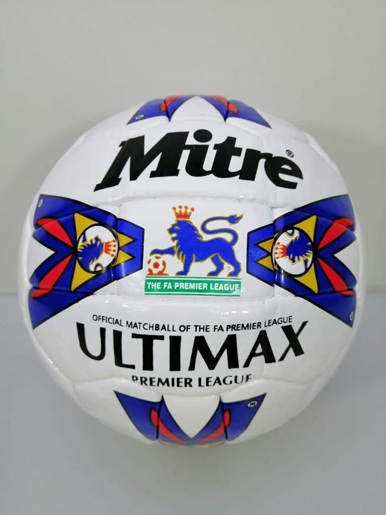 Hand Stich Mitre Ultimax Premier League Football Size 5 Official Style Match Ball Vintage White