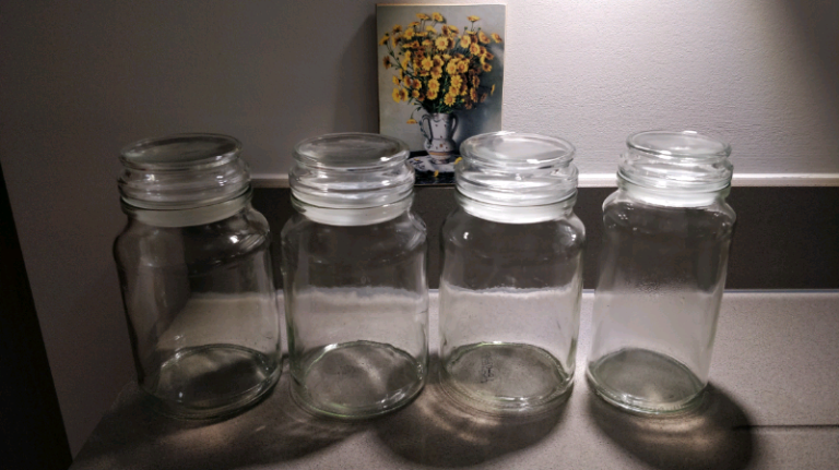 5 X Glass Jars 