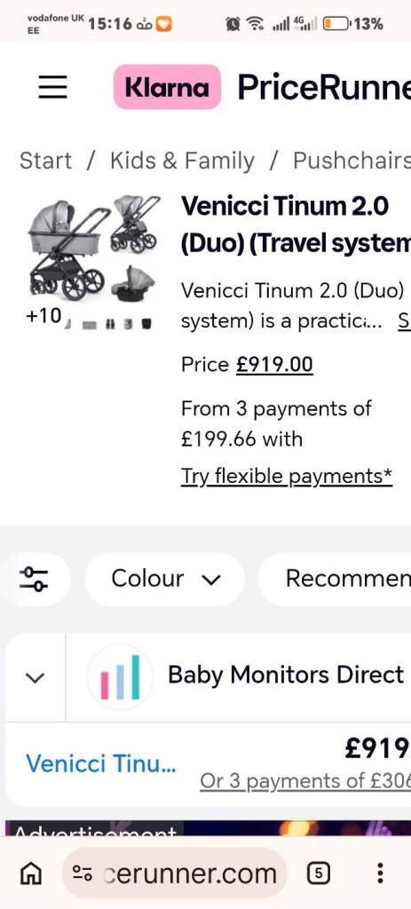 Venicci tinum 2.0 pram from new born