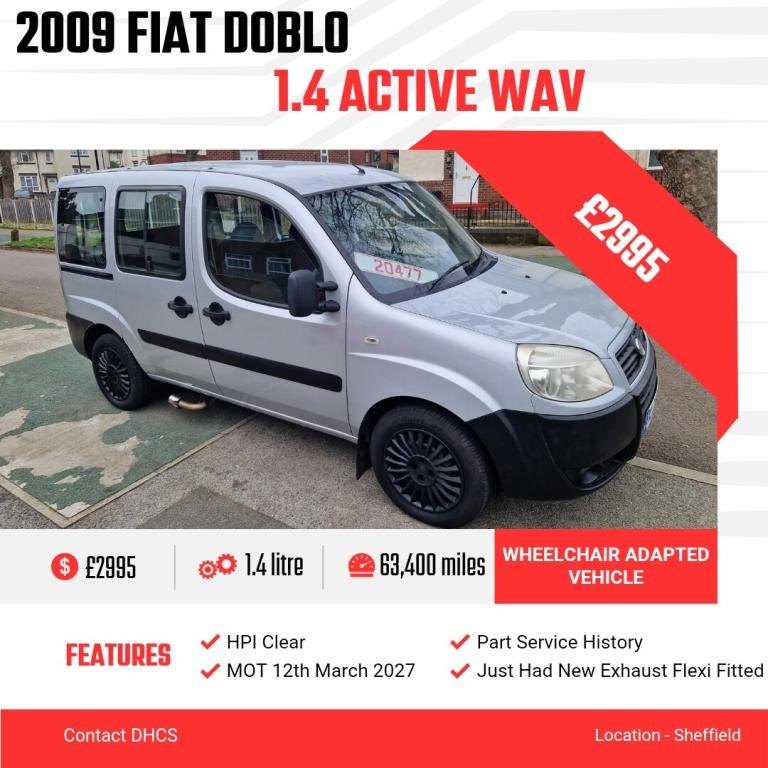 2009 Fiat Doblo 1.4 8V Active 5dr MPV Petrol Manual