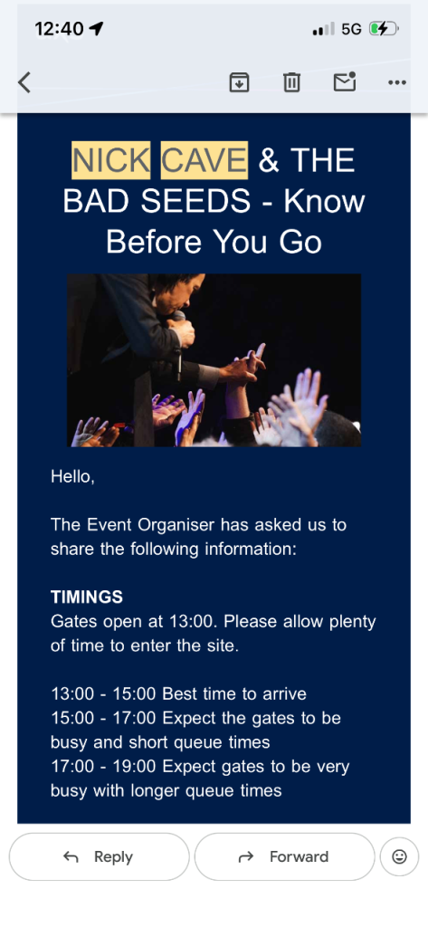 2 x Nick Cave tickets 