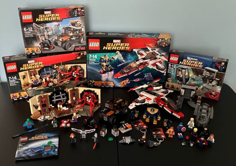 Lego Marvel and DC sets. Complete sets with box’s and instructions.