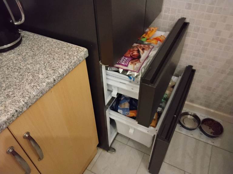 Fridge freezer 70cm french style 2 years old but needs part to repair FREE