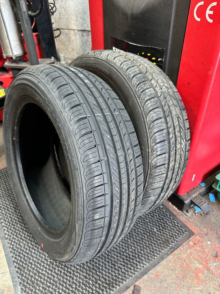2x 185/55/15 Arrowspeed part worn tyres fitting included 