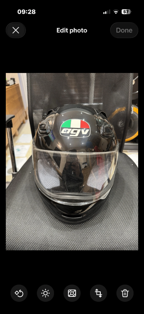 Agg Motorcycle Helmet ,demon Top, In Black With Original Clear Visor