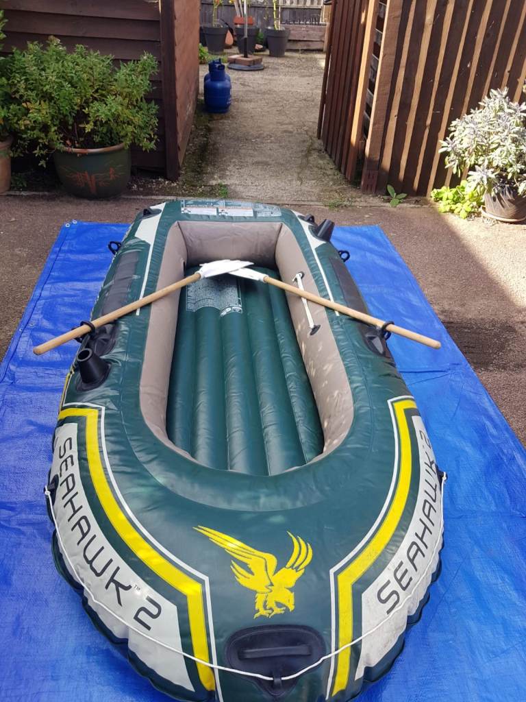 Intex Seahawk 2 Inflatable Boat with Oars – Good Condition