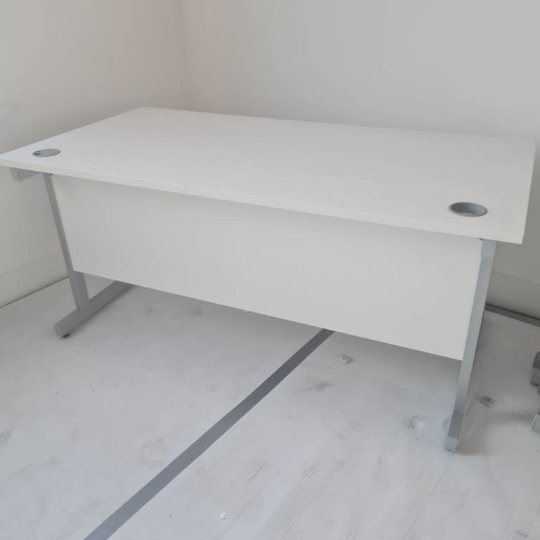White 1800 mm office desks 