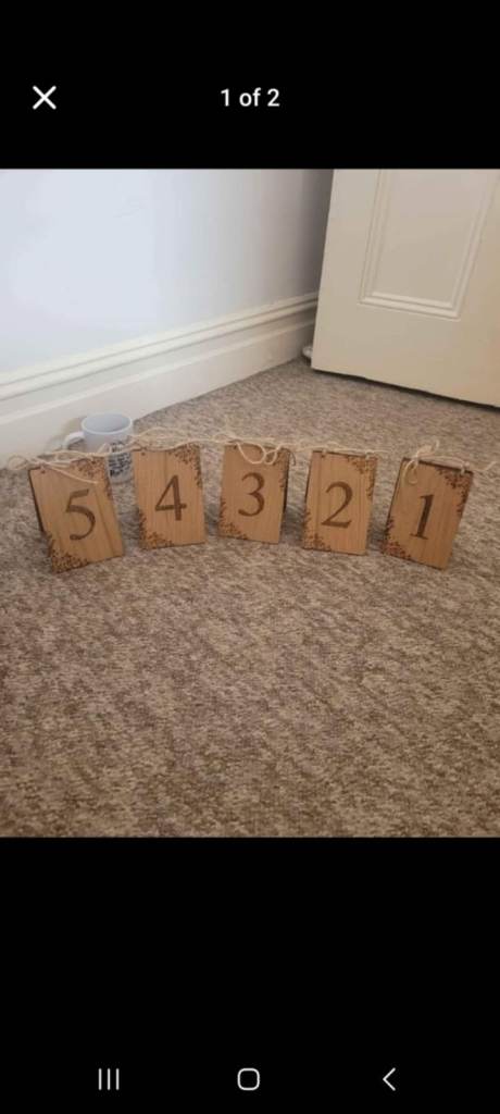  wooden table numbers 