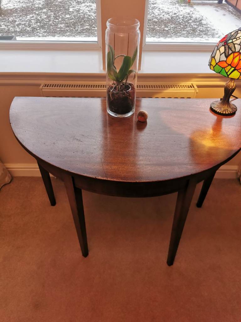Half moon mahogany Hall console side table