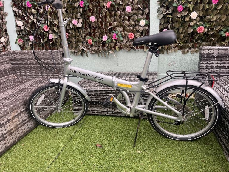 Folding Bike Town and Country Silver and black