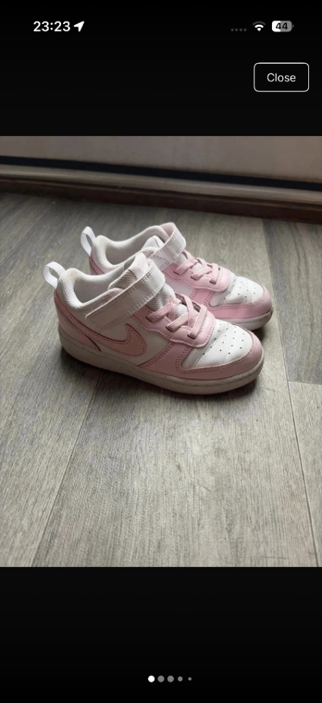Kids Nike Court Borough Low 2 Pink & White Trainers