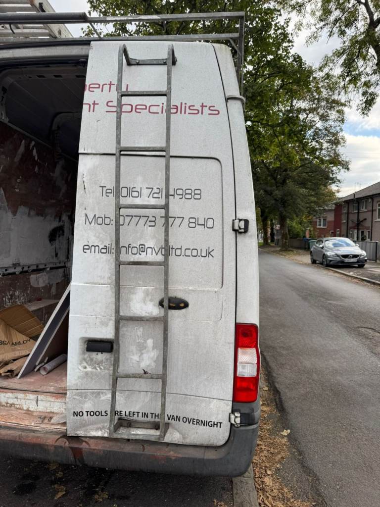 Transit van roof tack and rear door ladder 