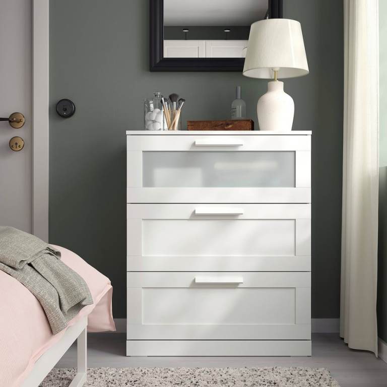 Ikea Malm Chest of Drawers with Glass top
