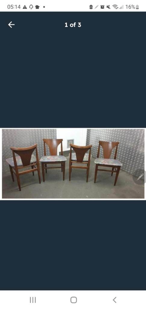 Elliotts of Newbury mid century dining chairs set of 4
