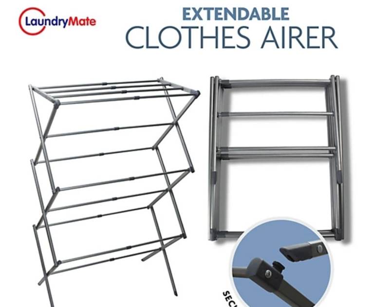 B & Q 3 Tier Extendable Clothes Airer Drying rack in/outdoor 