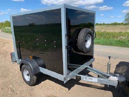 TICKNERS Single Axle Box Trailer 6' x 4' x 4' 750kg in Black or White