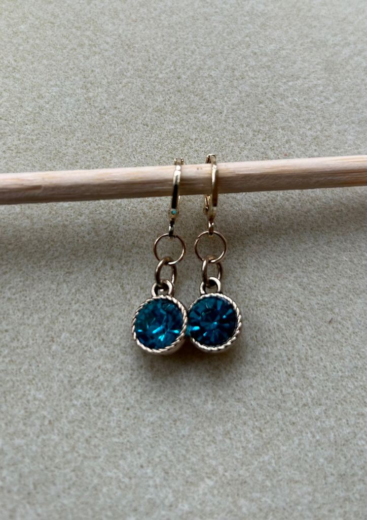 Turquoise blue crystal earrings 