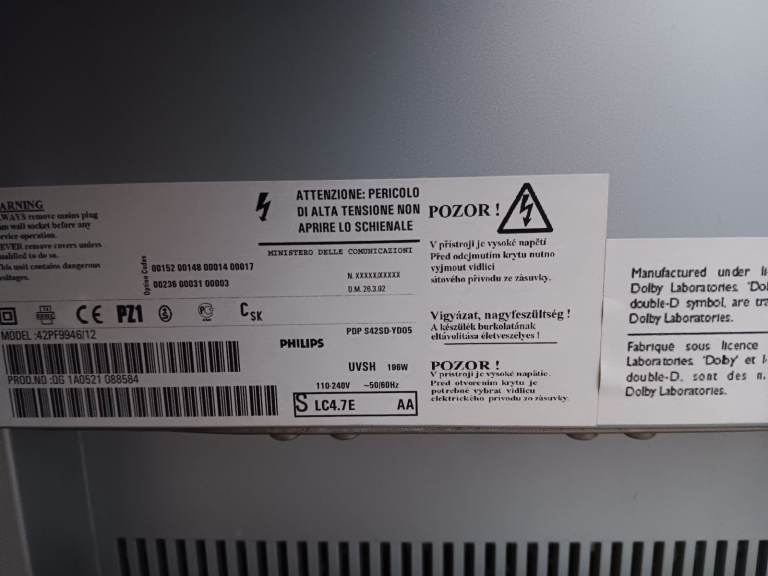 image for Philips plasma TV 42 inch flat screen Model  43PF9946/12