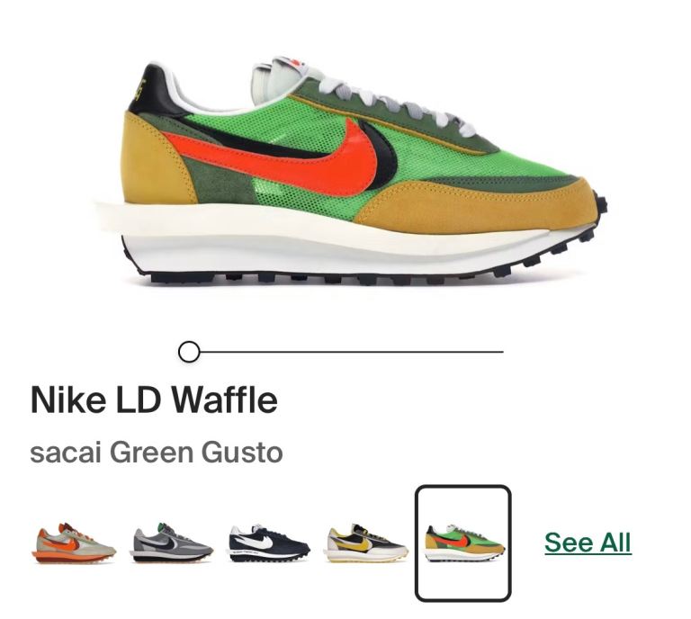 Nike Sacai/ LDWaffle Green Gusto/safety Orange Vert Gusto/orange