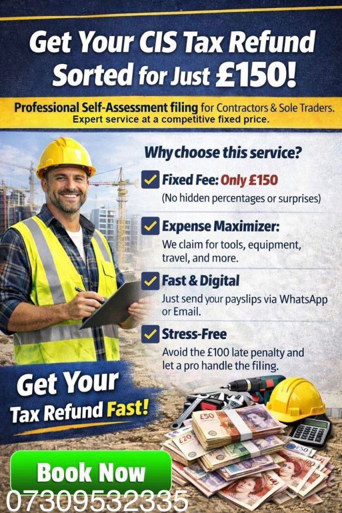 Get your tax return filed and CIS refund in £150
