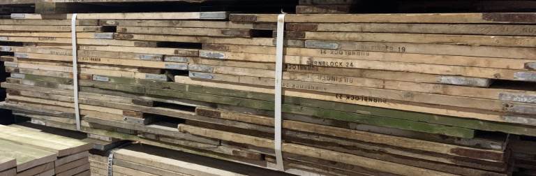 SALE - bale of 100no. mixed ex scaffold boards (up to 1.2-2.4m)