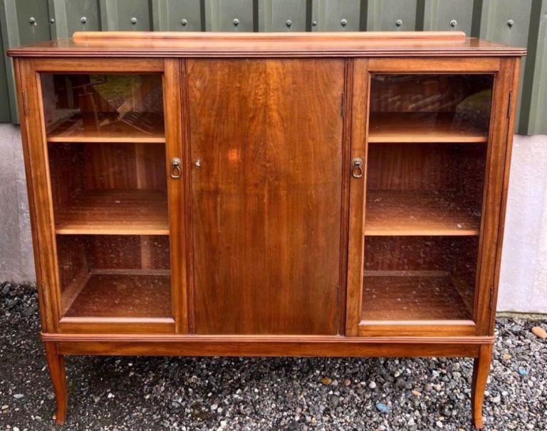 Mid century raised bookcase display cabinet by Strongbow Furniture 