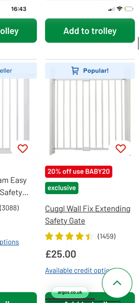 Cuggl Wall Fix Extending Safety Gate – White, NEW