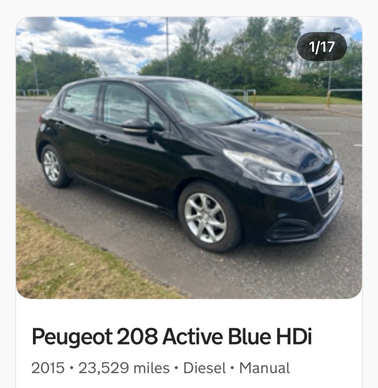 Peugeot, 208, Hatchback, 2015, Manual, 1560 (cc), 5 doors
