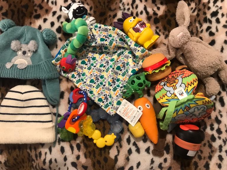 New born baby clothes toys bundle