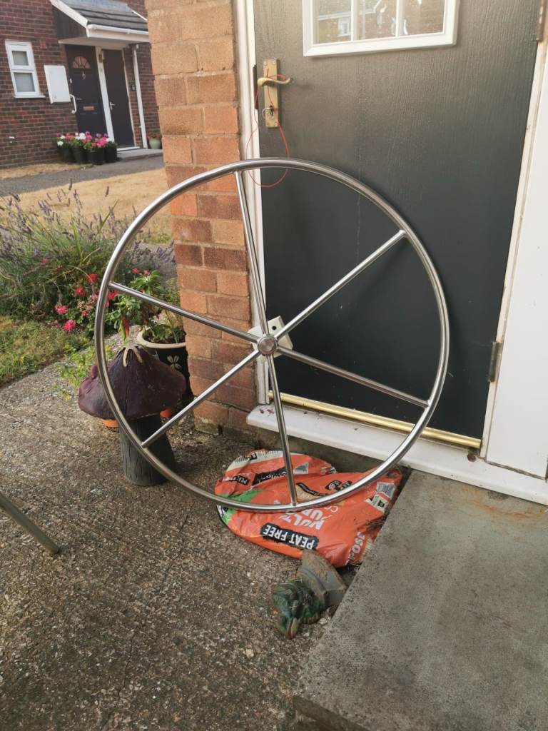 Stainless Steel Boat Steering Wheel - Good Condition