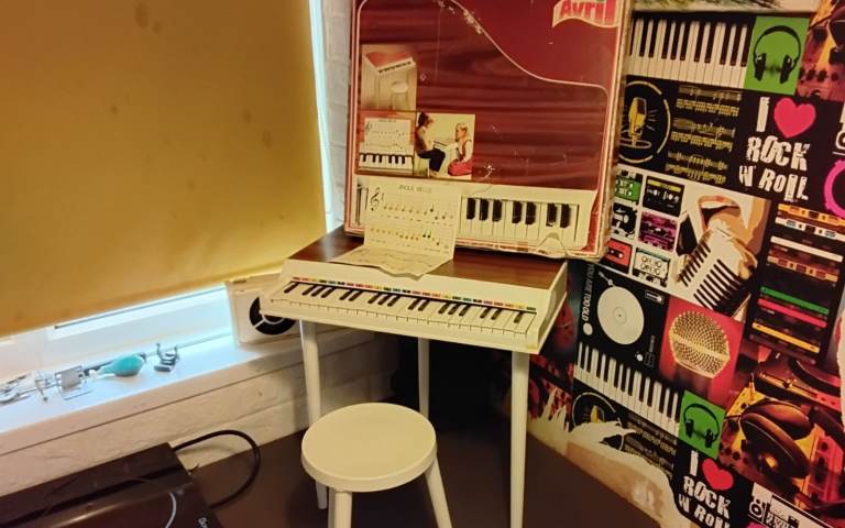 Vintage avril bontempi childs toy piano and stool loft find 