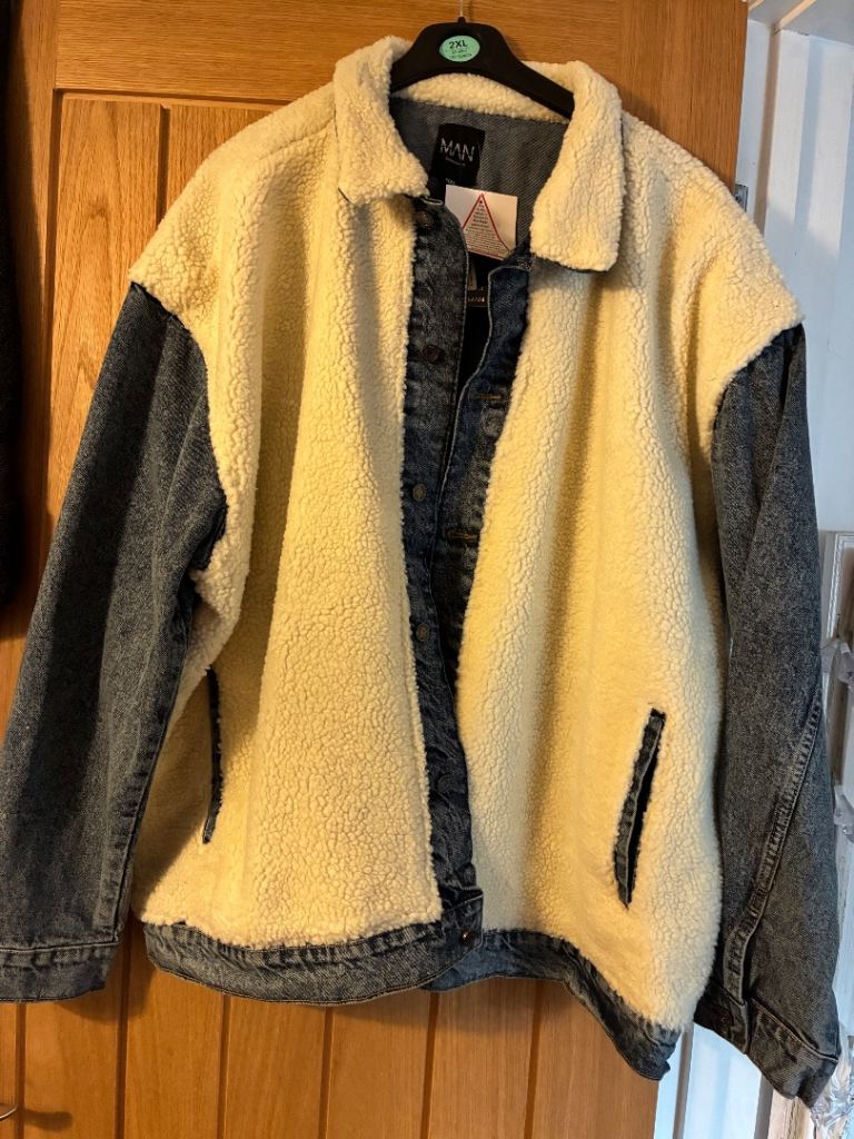 Man’s Denim jacket/fur jacket 4xl
