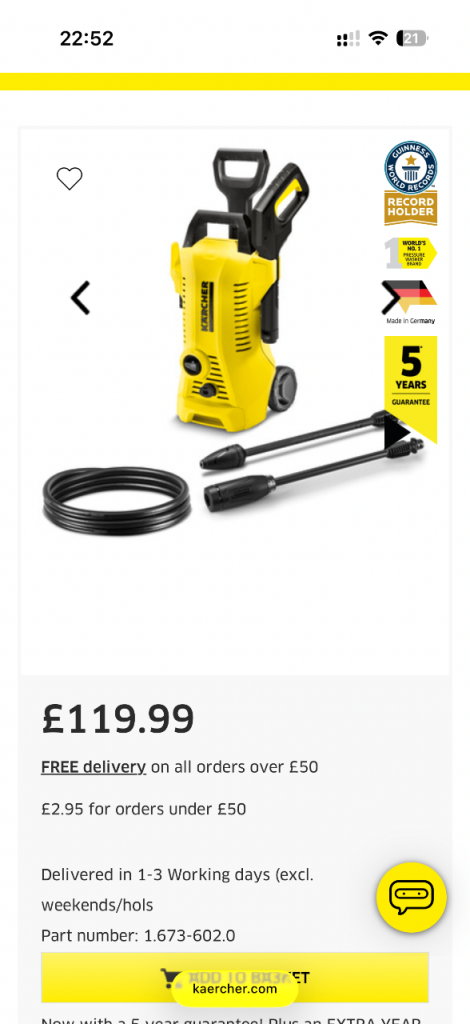 Karcher K2 pressure washer NEW 