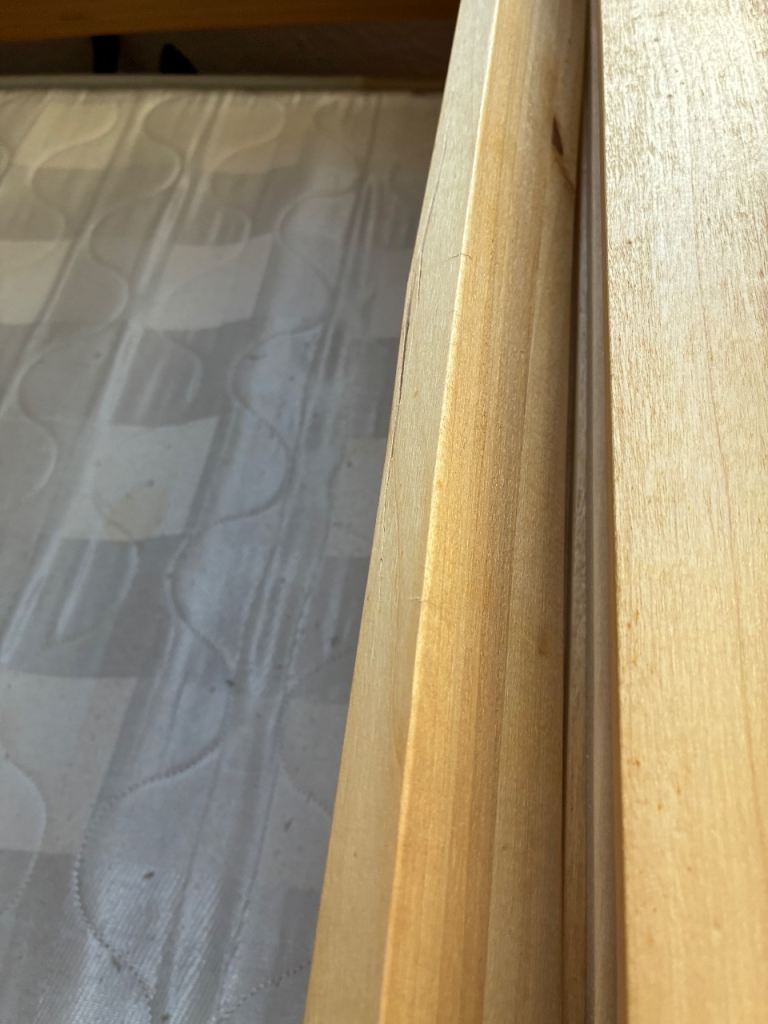 Single Wooden Bed Frame with Slats – Fair Condition