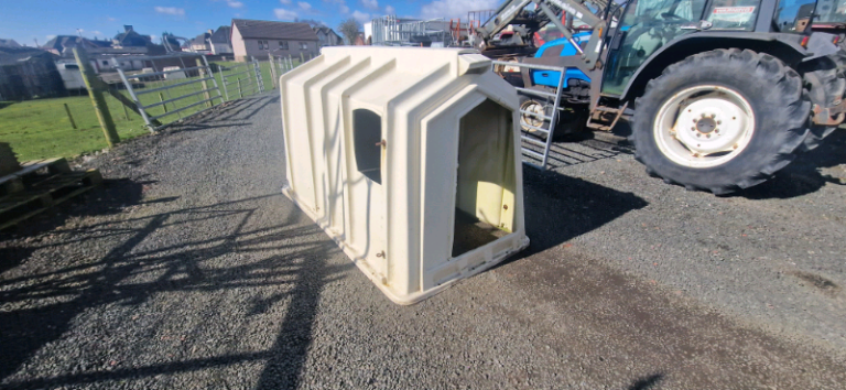 Calf sheep field paddock shelter farm livestock tractor 