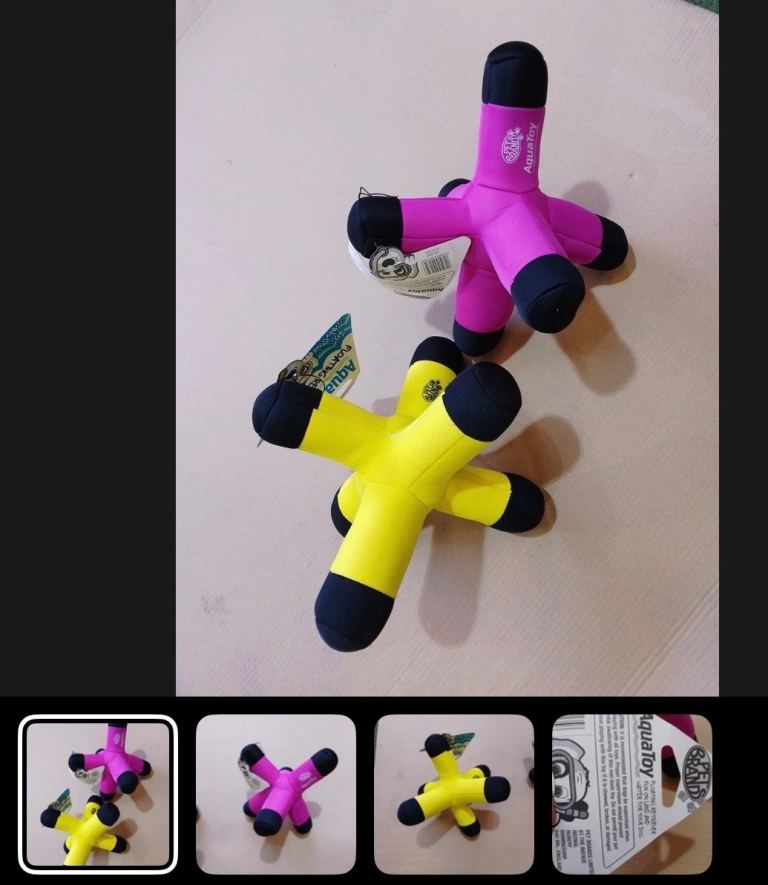 Aqua floating dog toy 